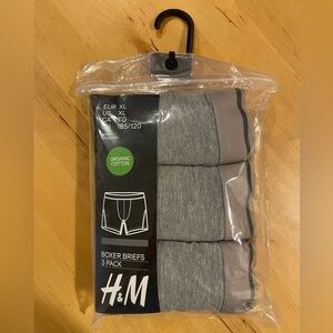 NWT H&M Organic Cotton Gray Boxer Briefs 3 Pack - Mens XL